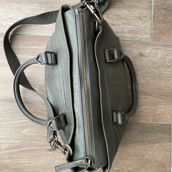 Liebeskind Berlin Grey Green Leather Tote Bag Satchel Purse with Shoulder Strap - Picture 6 of 16